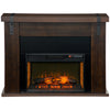 HOMCOM 35" Electric Fireplace with Mantel, 1400W Freestanding Fireplace Heater with Remote Control, Overheat Protection, Timer, Brown