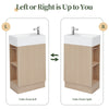 18.6" Bathroom Vanity with Sink, Bathroom Vanity Cabinet with Two-tier Shelf, Left or Right Orientation, Natural