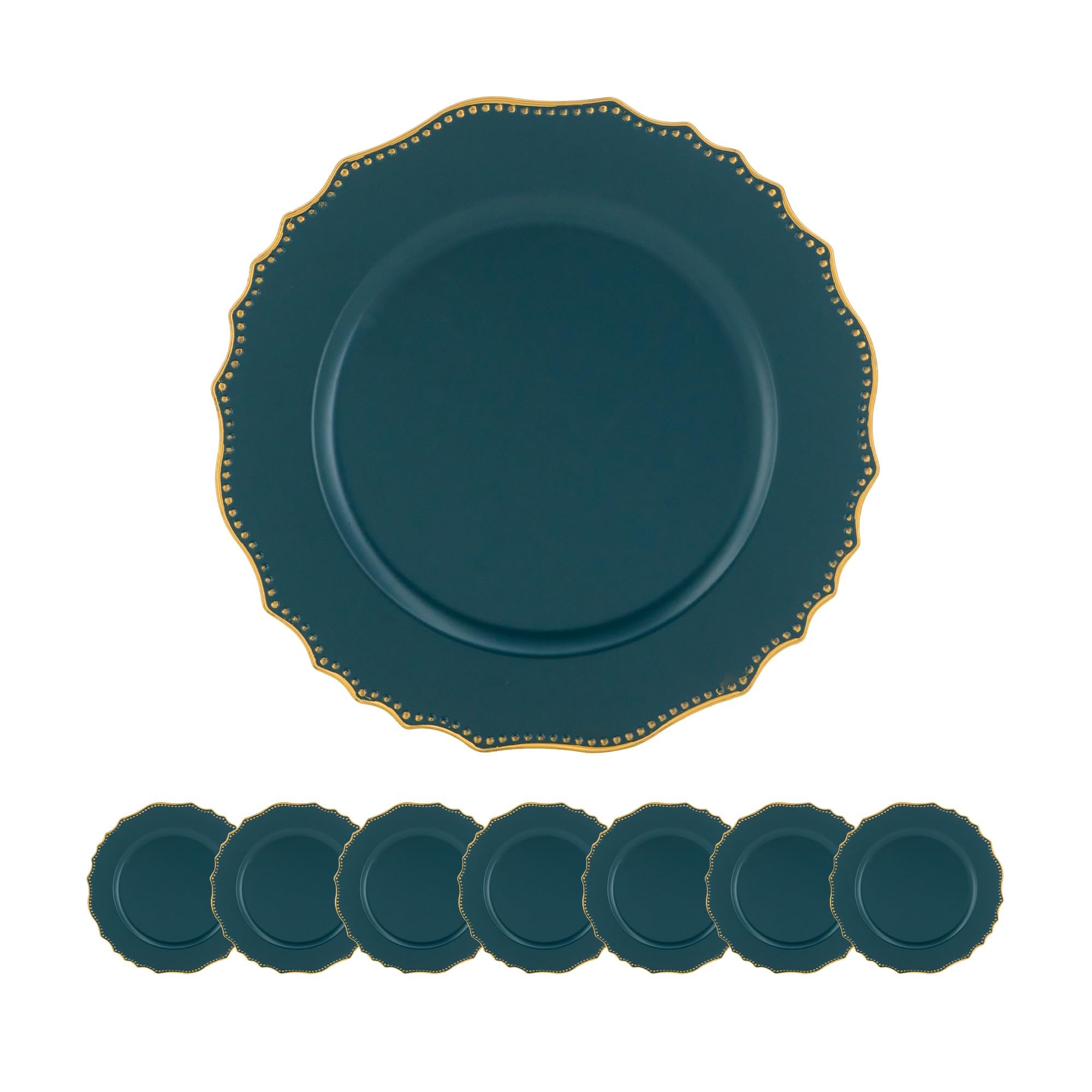 8 Pack Plastic Charger Plate Blue, D13