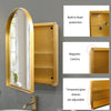 Arched Recessed Medicine Cabinet, Metal Framed Bathroom Wall Cabinet with Mirror and Adjustable Shelves, Wall Mirror with Storage for Bathroom, Matte Gold