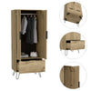 Closet, One Drawer, Double Door Cabinet , Hairpin Legs, Light Oak