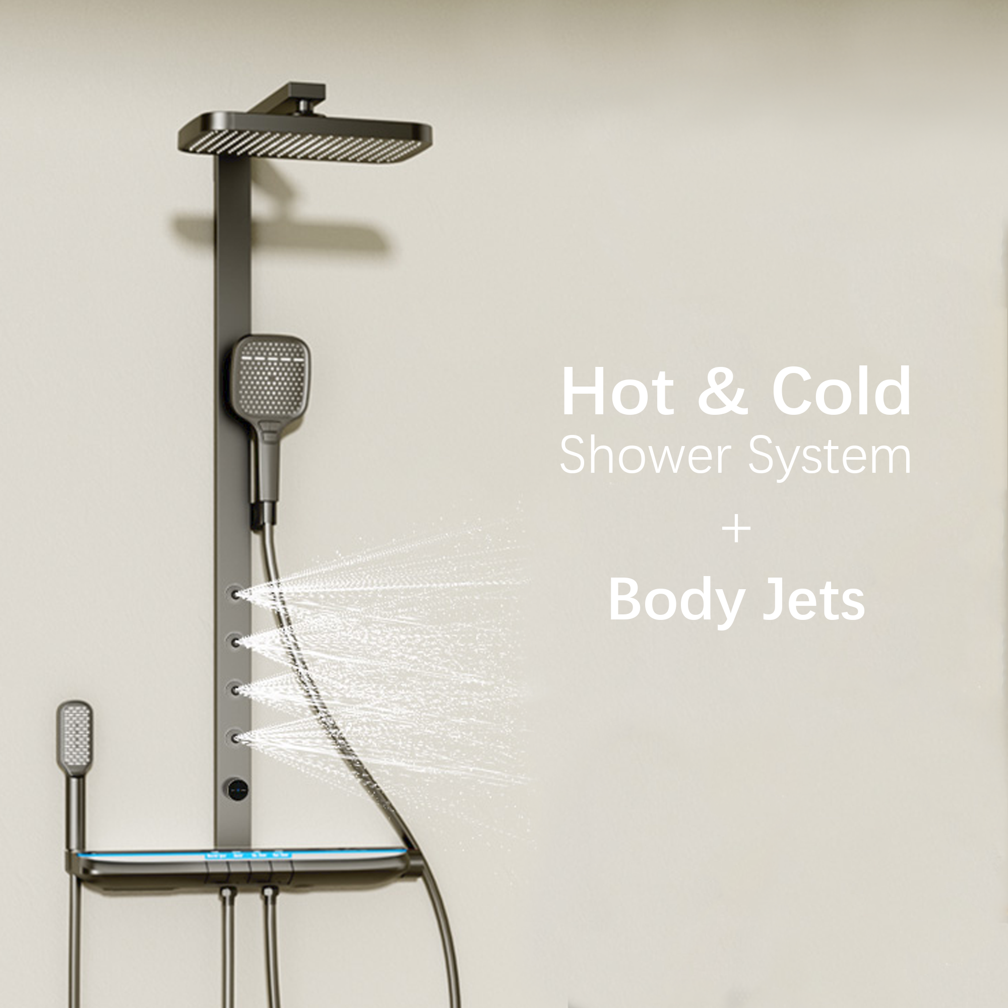 S9max constant temperature digital display Bathroom Shower System thermostatic Shower System Body Jets