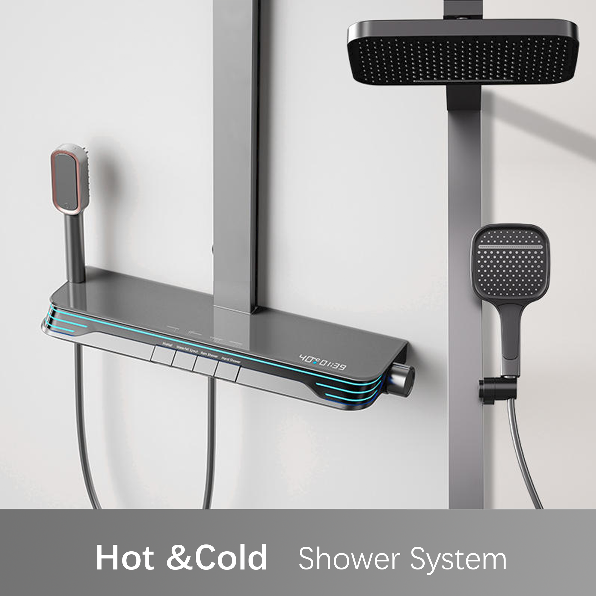 X9max hot and cold bathroom shower system hot and cold digital display